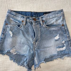 Mid Rise | Blue Denim | Distressed Jean | Shorts | 26